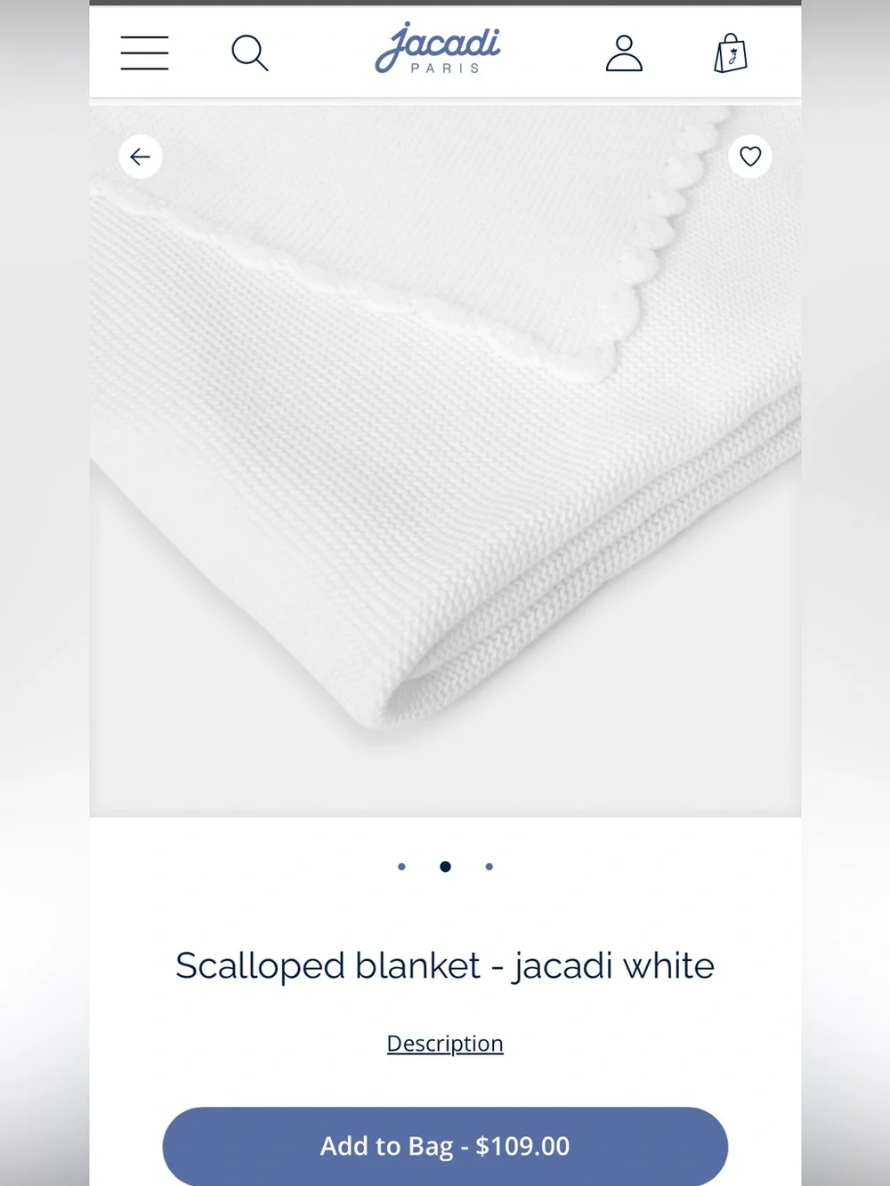 Jacadi Scalloped blanket - jacadi white
